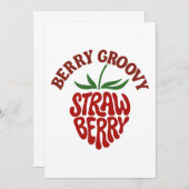 Groovy Strawberry Retro 70s Vibes Kaart (Voorkant / Achterkant)