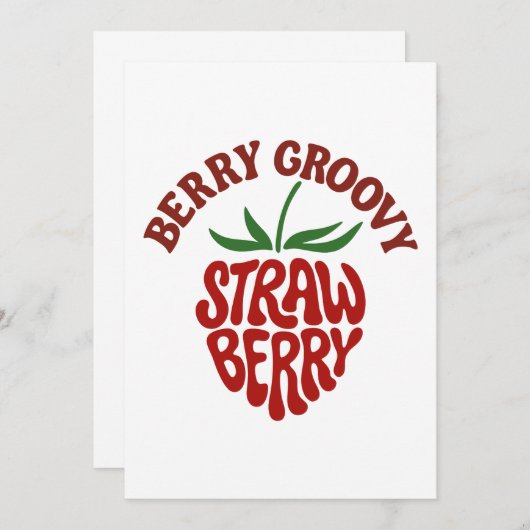 Groovy Strawberry Retro 70s Vibes Kaart (Voorkant / Achterkant)
