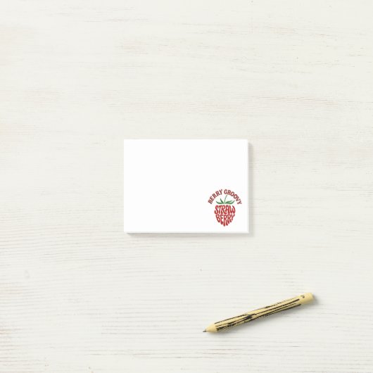 Groovy Strawberry Retro 70s Vibes Post-it® Notes (Op bureau)