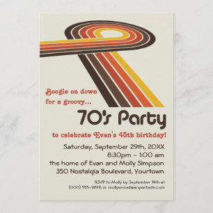 Groovy Stripes 70s Partij Kaart
