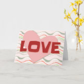 Groovy Style Heart Love Note Card Kaart (Gele Bloem)