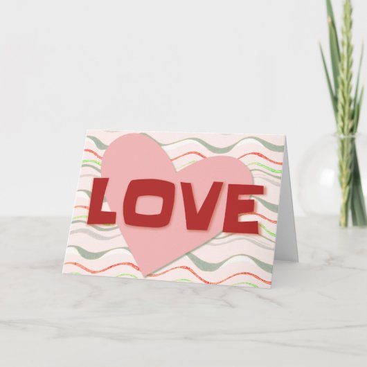 Groovy Style Heart Love Note Card Kaart (Voorkant)