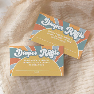 Groovy Sunshine Baby shower Diaper Raffle Ticket Informatiekaartje