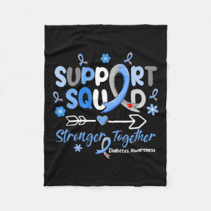 Groovy Support Squad Blue Ribbon Diabetes Awarenes Fleece Deken