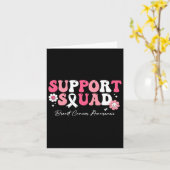 Groovy Support Squad Borstkanker Bewustzijn Wit Kaart (Gele Bloem)