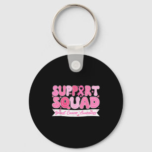 Groovy Support Squad Breast Cancer Awareness Roze Sleutelhanger