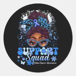 Groovy Support Squad Bun Colon Cancer Awaren Ronde Sticker