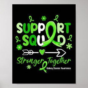 Groovy Support Squad Green Ribbon Kidney Disease Poster
