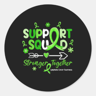 Groovy Support Squad Green Ribbon Lymphoma Cancer Ronde Sticker