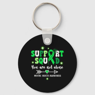 Groovy Support Squad Green Ribbon Mental Health Aw Sleutelhanger