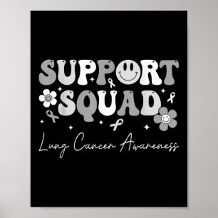 Groovy Support Squad Lung Cancer Awareness White R Poster