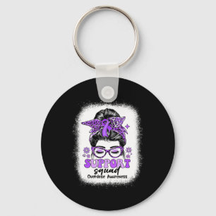 Groovy Support Squad Messy Bun Overdose Awareness Sleutelhanger
