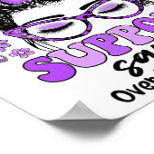 Groovy Support Squad Messy Bun Women Overdose Awar Poster (Hoek)