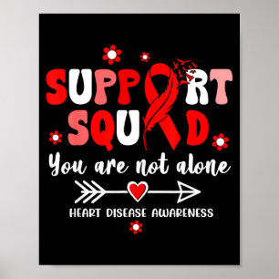 Groovy Support Squad Rode Lint Hartziekte Bewustzi Poster