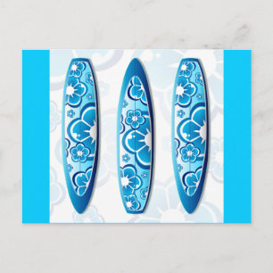 Groovy Surfboard met een bloemontwerp Briefkaart