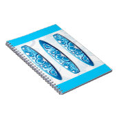 Groovy Surfboard met een bloemontwerp Notitieboek (Rechterzijde)