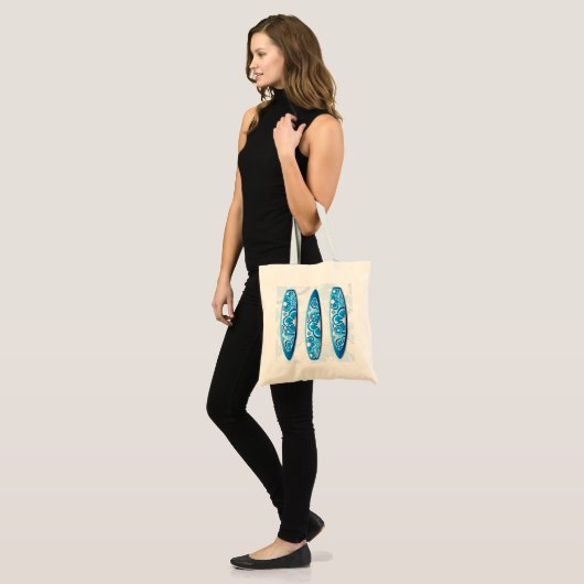 Groovy Surfboard met een bloemontwerp Tote Bag (Voorkant (model))
