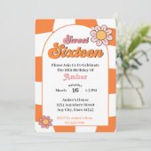 Groovy Sweet 16 verjaardagsfeestje Kaart (Staand voorkant)