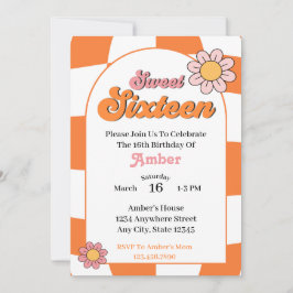 Groovy Sweet 16 verjaardagsfeestje Kaart