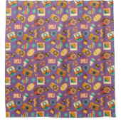 Groovy Swirl Curtain Retro Pastel Shower Style Douchegordijn (Voorkant)