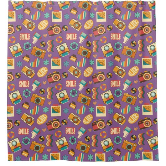 Groovy Swirl Curtain Retro Pastel Shower Style Douchegordijn (Voorkant)
