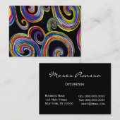 Groovy Swirls (PEARL) SIZE/PAPER/SHAPE OPTIONS - Visitekaartje (Voorkant / Achterkant)