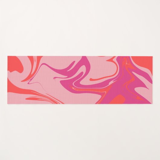 Groovy swirly sinaasappel en roze motief yogamat (Voorkant (horizontaal))