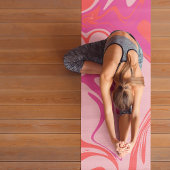 Groovy swirly sinaasappel en roze motief yogamat
