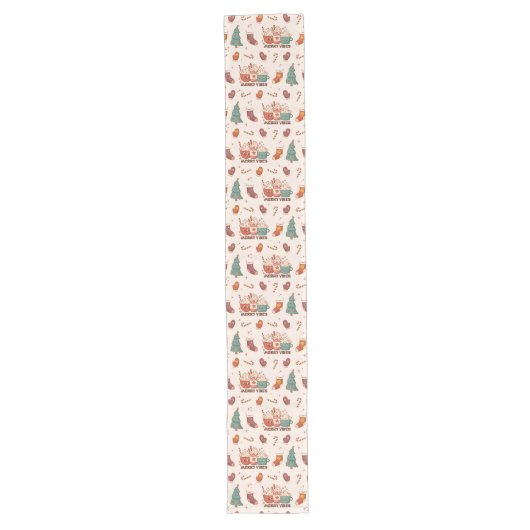 Groovy Table Runner Retro Pastel Holiday Magic Lange Tafelloper (Voorkant)