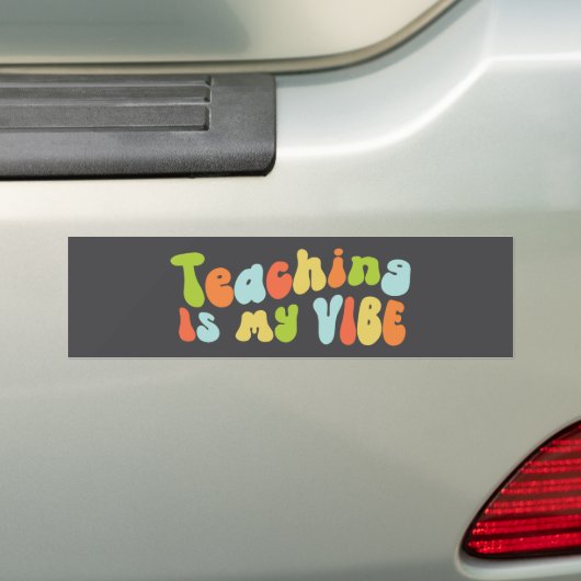 Groovy Teaching is mijn levendige, kleurrijke retr Bumpersticker (Op auto)