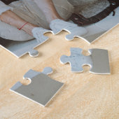 Groovy tekstoverlay bruidsmeisje eer foto huwelijk legpuzzel (Zijkant)