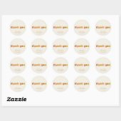 Groovy Terracotta Peach Retro Custom Baby shower Ronde Sticker (Vel)