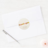 Groovy Terracotta Peach Retro Custom Baby shower Ronde Sticker (Envelop)