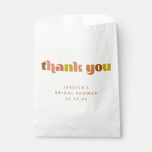 Groovy Terracotta Perzik Retro Tekst Aangepaste Do Bedankzakje (Voorkant)