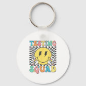 Groovy Test Day Testing Squad Motivation Teacher S Sleutelhanger (Voorkant)