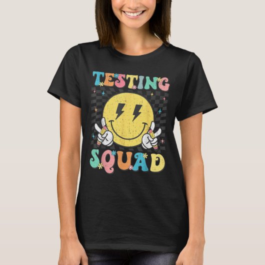 Groovy Test Day Testing Squad Motivation Teacher S T-shirt (Voorkant)