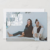 Groovy Text Overlay Bridesmaid Photo proposal Kaar Kaart (Voorkant)