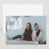 Groovy Text Overlay Bridesmaid Photo proposal Kaar Kaart (Voorkant / Achterkant)