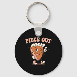 Groovy Thankful Pumpkin Pie Retro Piece Out Bedank Sleutelhanger