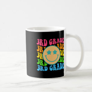 Groovy Third Grade Sfeer Gezicht Retro Onderwijzer Koffiemok