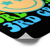 Groovy Third Grade Vibes Face Retro Teachers Back Poster (Hoek)