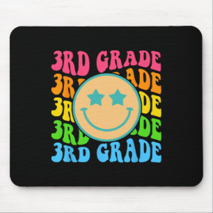 Groovy Third Grade Vibes Gezicht Retro Leraren Byc Muismat