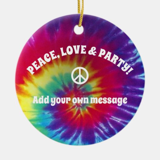 Groovy Tie Dye Hippie Keramisch Ornament (Voorkant)