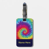 Groovy Tie Dye Hippie Style Bagagelabel (Achterkant verticaal)