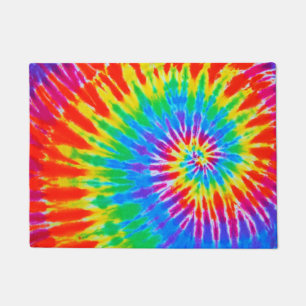 Groovy Tie Dye Spiral Rainbow Deurmat