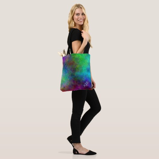 Groovy Tie Dye Style Monogram Draagtas (Op model)