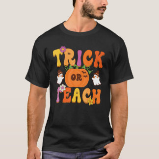 Groovy Trick Or Teach Teacher Halloween Costume 20 T-shirt