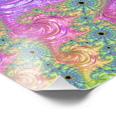 Groovy Trippy Boho Jewel Tone Regenboog Fractal Foto Afdruk (Hoek)
