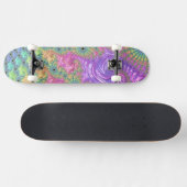 Groovy Trippy Boho Jewel Tone Regenboog Fractal Skateboard (Horizontaal)
