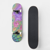 Groovy Trippy Boho Jewel Tone Regenboog Fractal Skateboard (Voorkant)